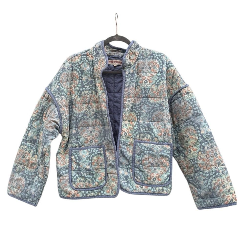 Free People Women's Chloe Cotton Floral Quilted Jacket Size Small - Picture 7 of 10